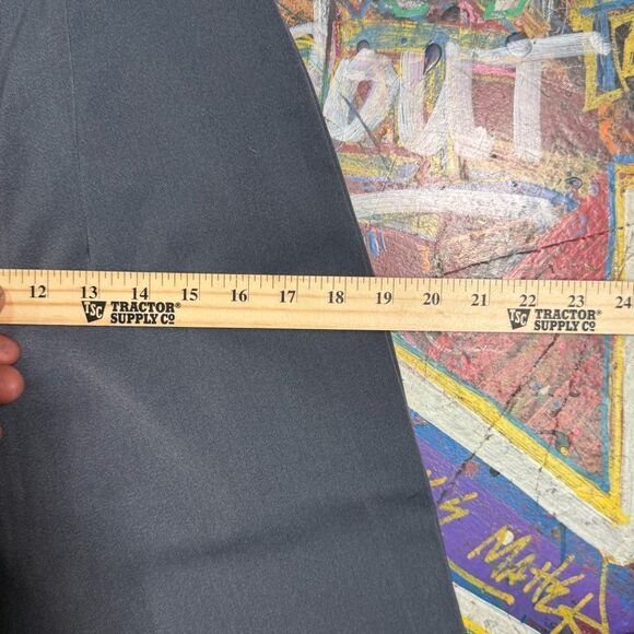 Minimalist Gray Blue High-Neck Jumpsuit - Wide-Leg, Size Large, Zip Closure - Picture 10 of 11